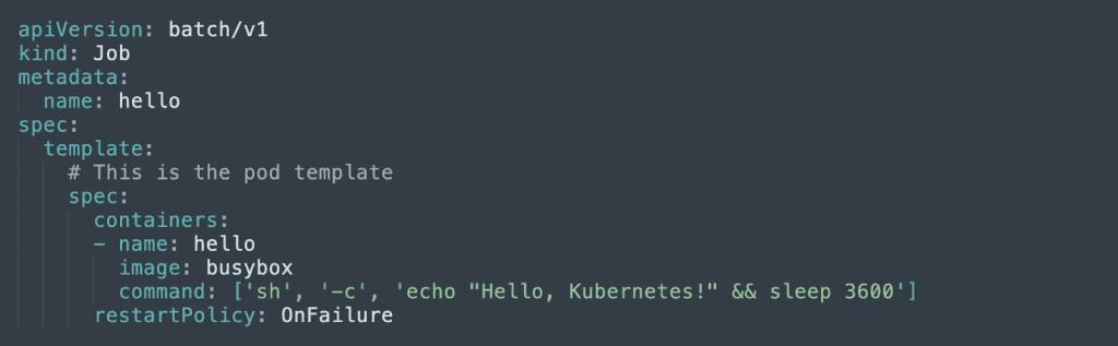use Kubernetes Pod object to create a pod manually